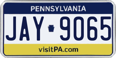 PA license plate JAY9065