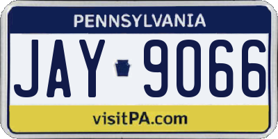 PA license plate JAY9066