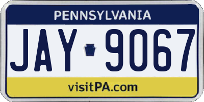 PA license plate JAY9067