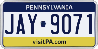 PA license plate JAY9071