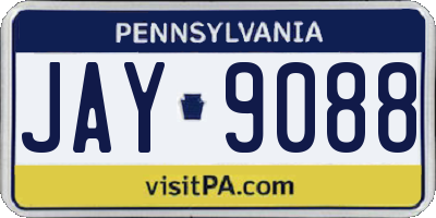 PA license plate JAY9088