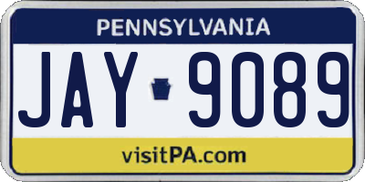 PA license plate JAY9089