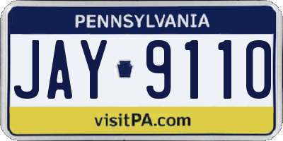 PA license plate JAY9110
