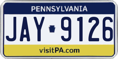 PA license plate JAY9126