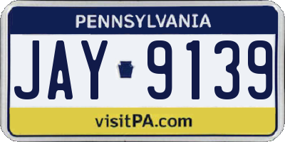 PA license plate JAY9139