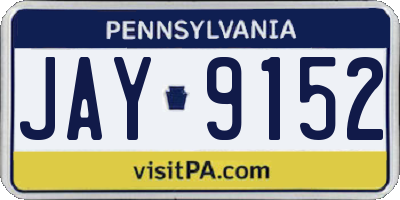 PA license plate JAY9152