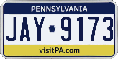 PA license plate JAY9173
