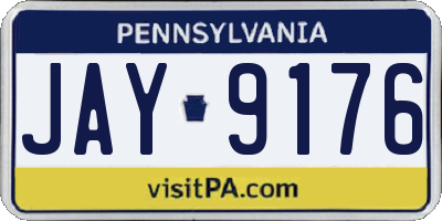 PA license plate JAY9176