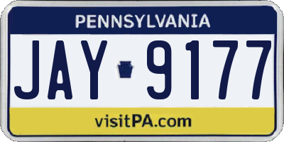 PA license plate JAY9177