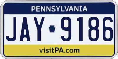 PA license plate JAY9186