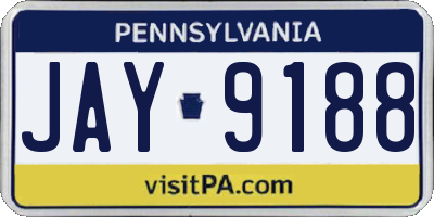 PA license plate JAY9188