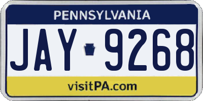 PA license plate JAY9268