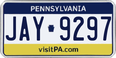 PA license plate JAY9297
