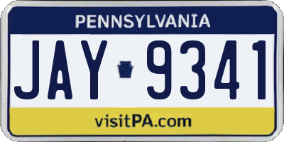 PA license plate JAY9341