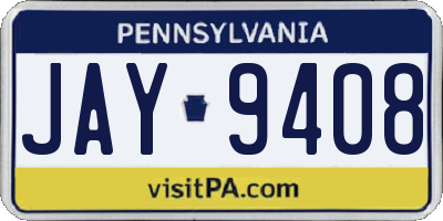 PA license plate JAY9408