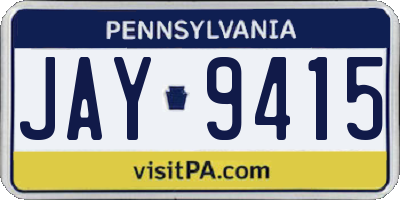 PA license plate JAY9415