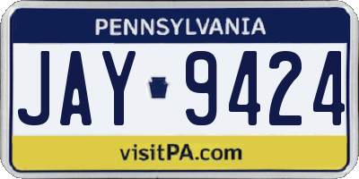 PA license plate JAY9424