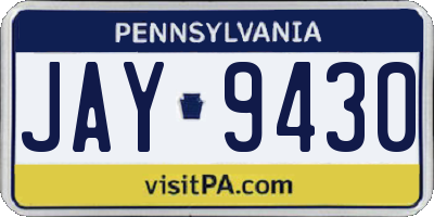 PA license plate JAY9430
