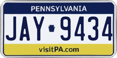 PA license plate JAY9434