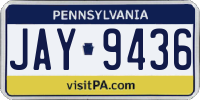 PA license plate JAY9436