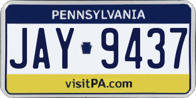 PA license plate JAY9437