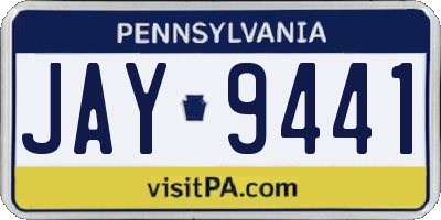 PA license plate JAY9441