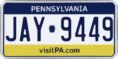 PA license plate JAY9449