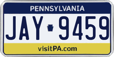 PA license plate JAY9459
