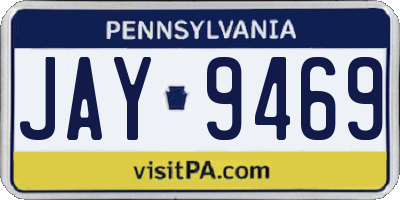PA license plate JAY9469