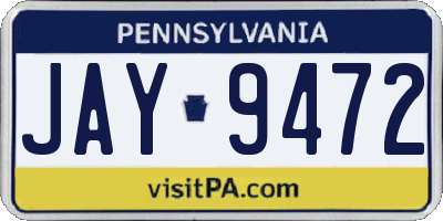 PA license plate JAY9472