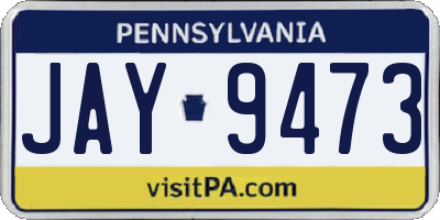 PA license plate JAY9473