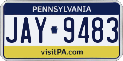 PA license plate JAY9483