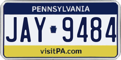 PA license plate JAY9484
