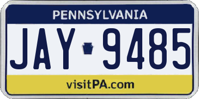PA license plate JAY9485
