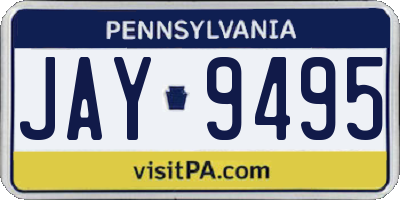 PA license plate JAY9495