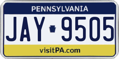 PA license plate JAY9505
