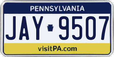 PA license plate JAY9507