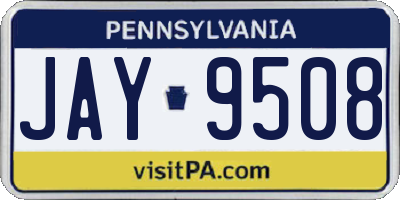 PA license plate JAY9508