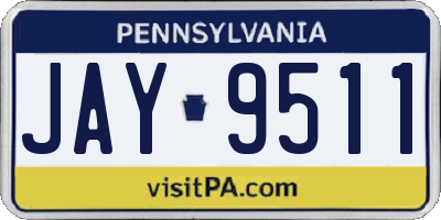 PA license plate JAY9511