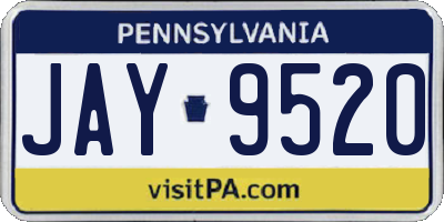 PA license plate JAY9520