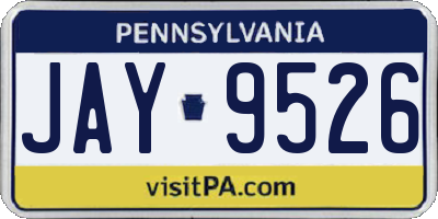 PA license plate JAY9526