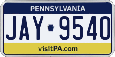 PA license plate JAY9540