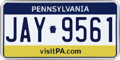 PA license plate JAY9561