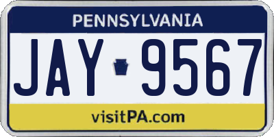 PA license plate JAY9567