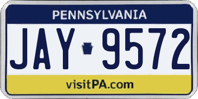 PA license plate JAY9572
