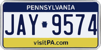 PA license plate JAY9574