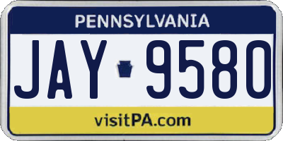 PA license plate JAY9580