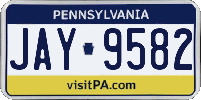 PA license plate JAY9582