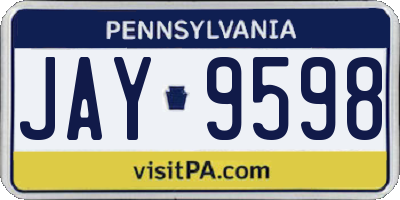 PA license plate JAY9598