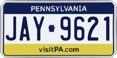 PA license plate JAY9621